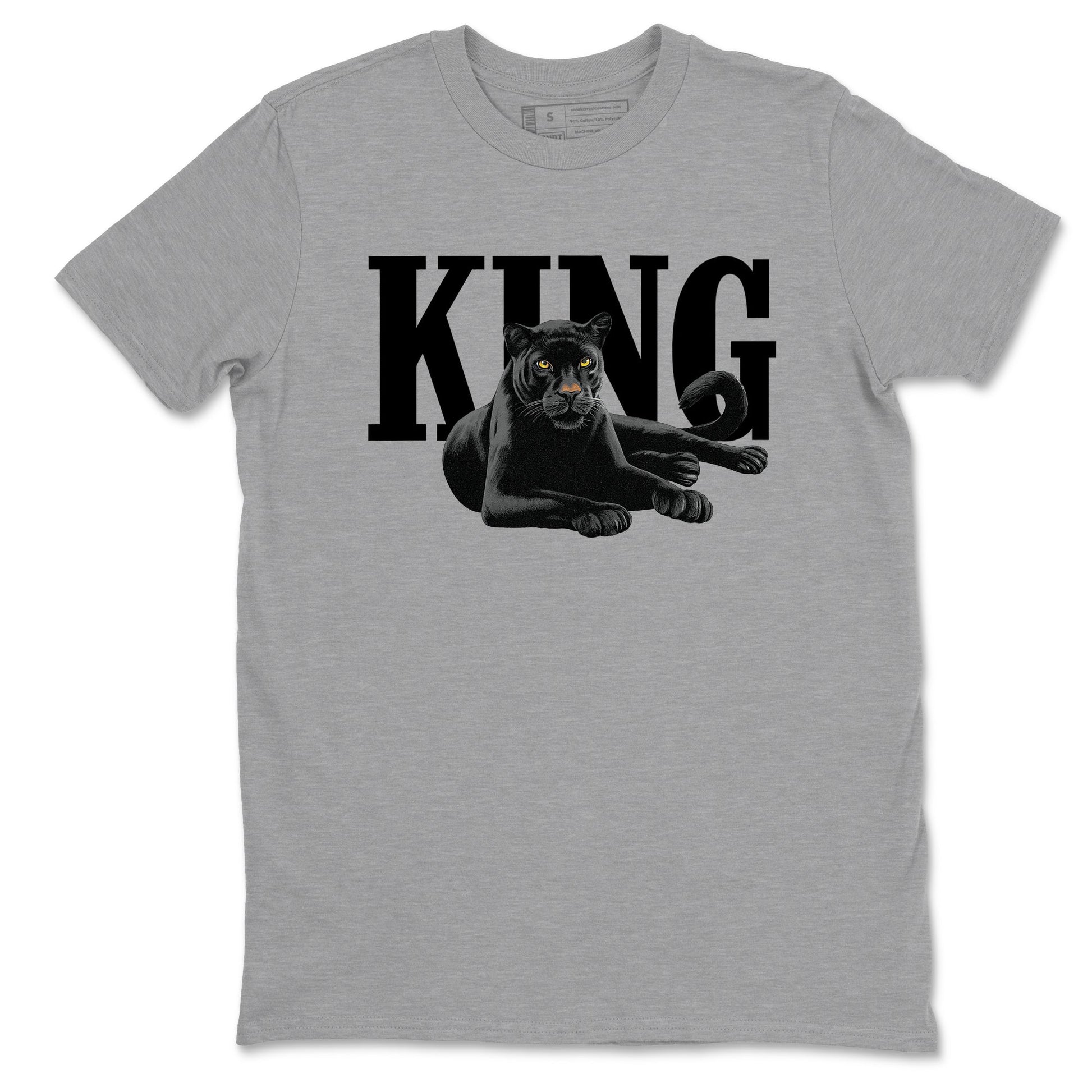 Sneaker match tees – Sneaker Tees To Match Air Jordan 4 Black Cat Shoes – King Black Cat 2 Tee Heather Grey 2