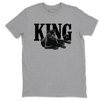 Sneaker match tees – Sneaker Tees To Match Air Jordan 4 Black Cat Shoes – King Black Cat 2 Tee Heather Grey 2