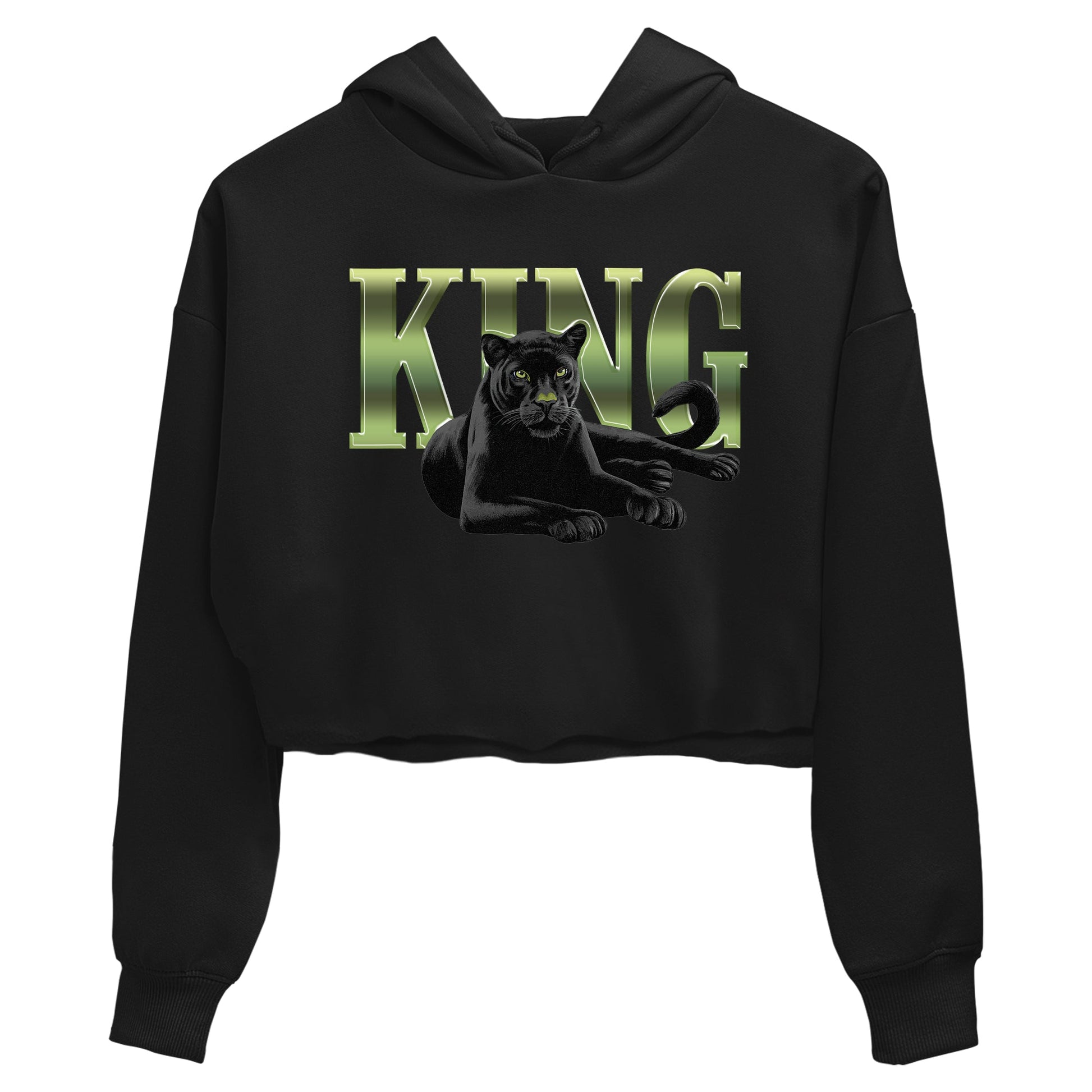 Sneaker match tees – Sneaker Tees To Match Air Foamposite One Pine Green Shoes – King Black Cat Crop T-Shirt Black 2