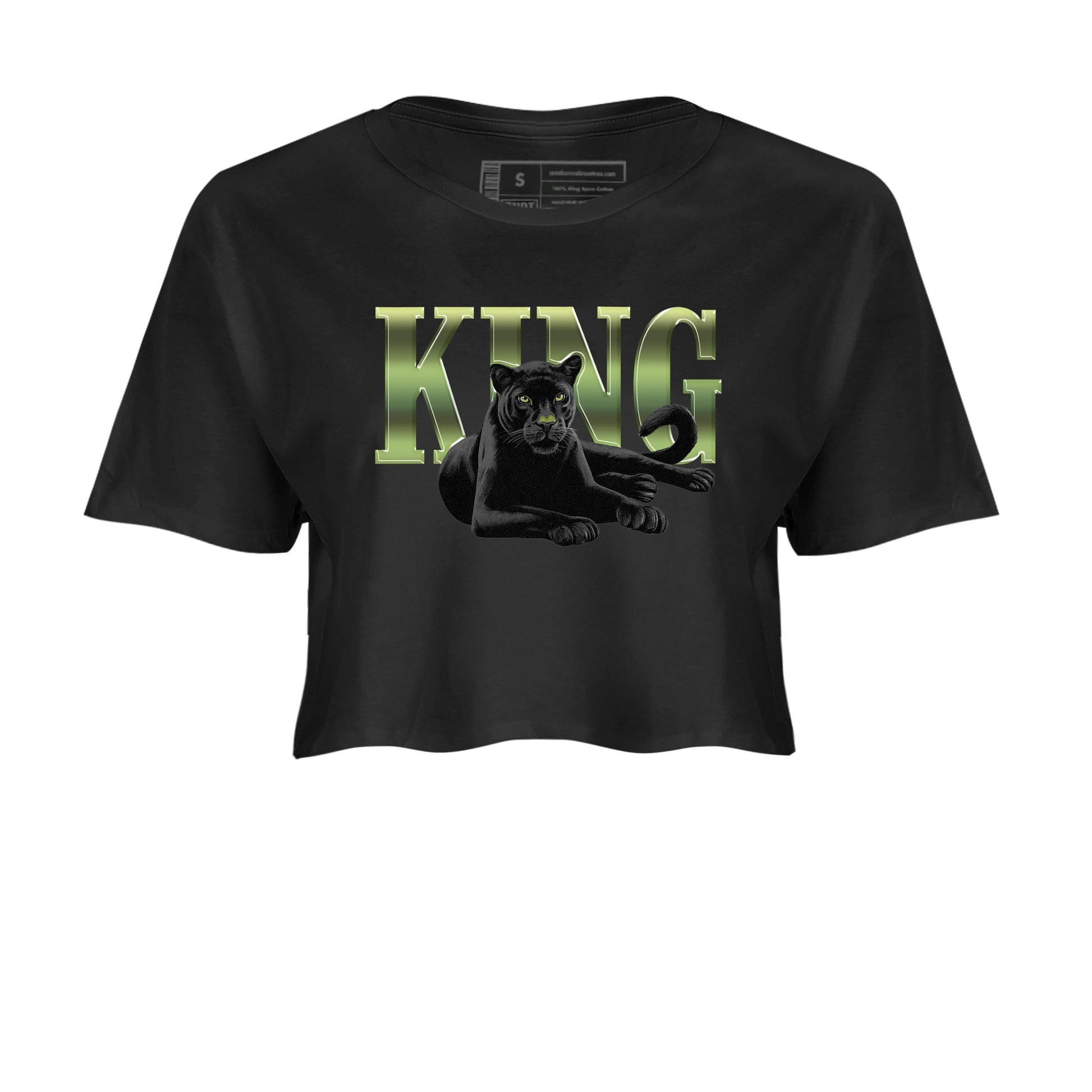 Sneaker match tees – Sneaker Tees To Match Air Foamposite One Pine Green Shoes – King Black Cat Crop T-Shirt Black 2