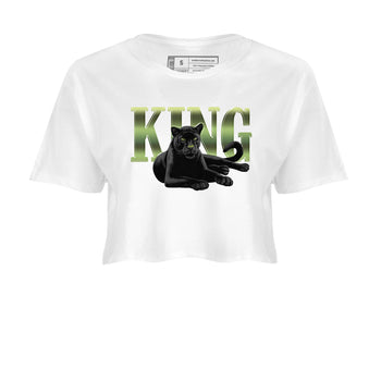Sneaker match tees – Sneaker Tees To Match Air Foamposite One Pine Green Shoes – King Black Cat Crop T-Shirt White 2