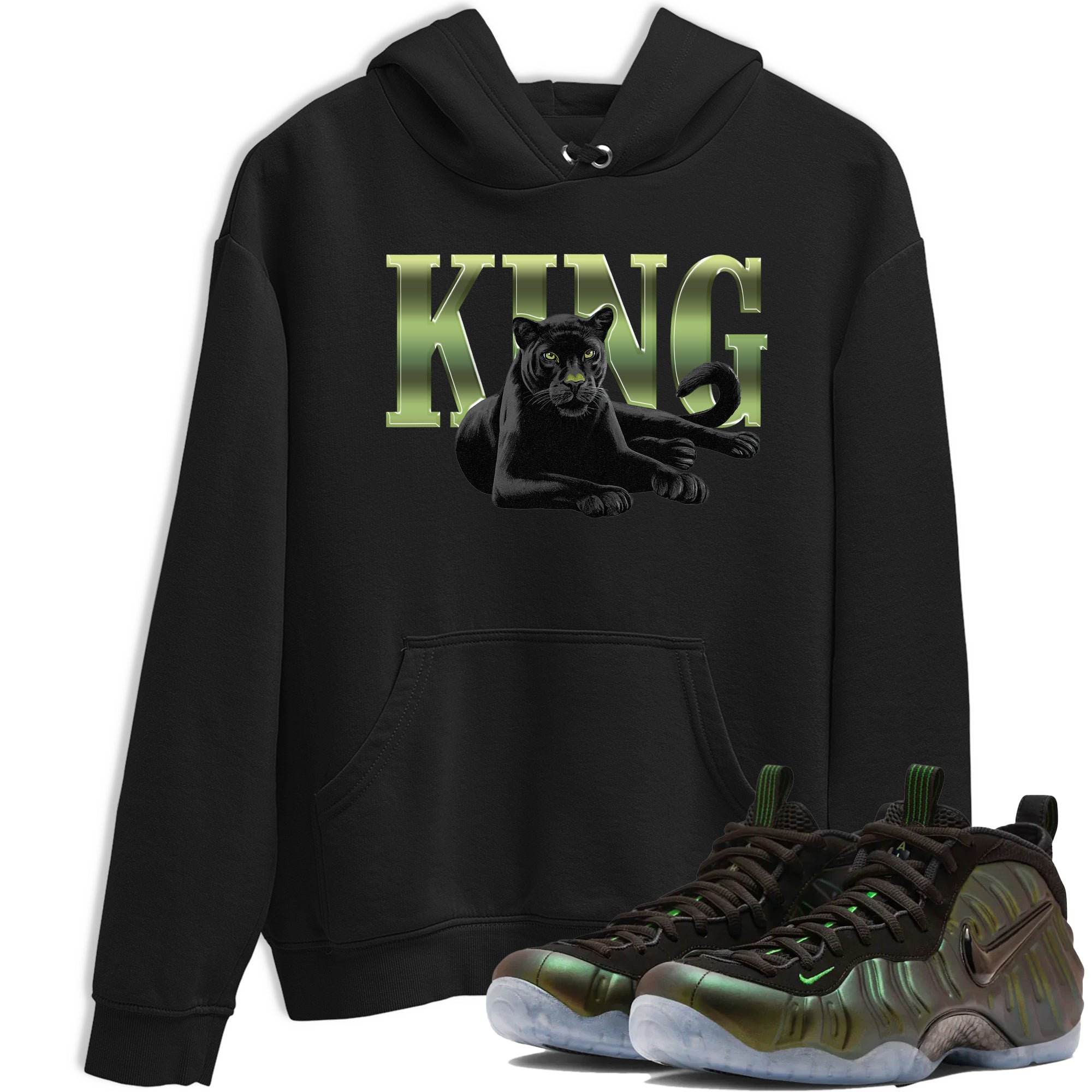 Sneaker match tees – Sneaker Tees To Match Air Foamposite One Pine Green Shoes – King Black Cat Tee Black 1