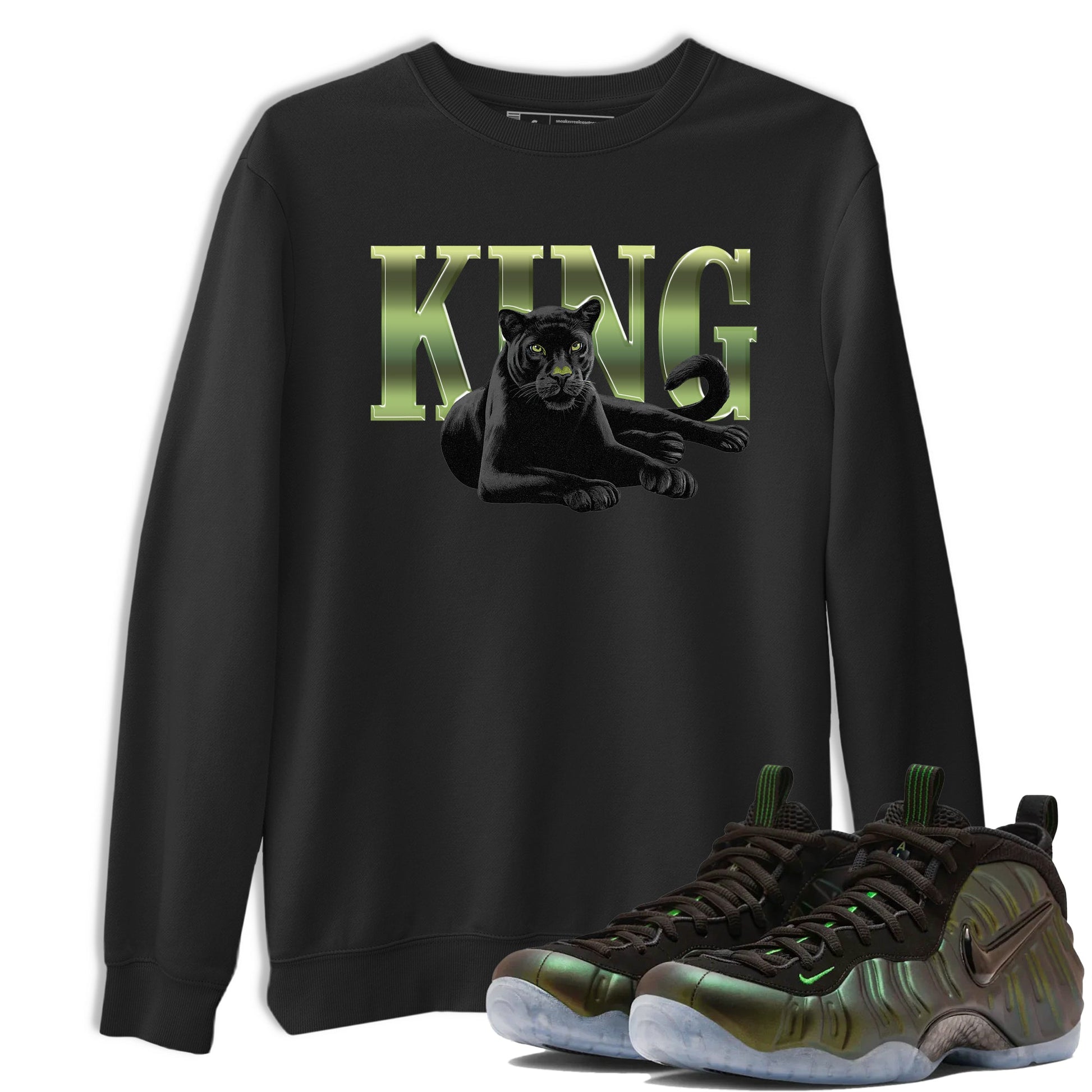 Sneaker match tees – Sneaker Tees To Match Air Foamposite One Pine Green Shoes – King Black Cat Tee Black 1