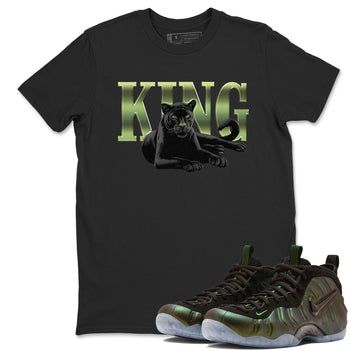 Sneaker match tees – Sneaker Tees To Match Air Foamposite One Pine Green Shoes – King Black Cat Tee Black 1