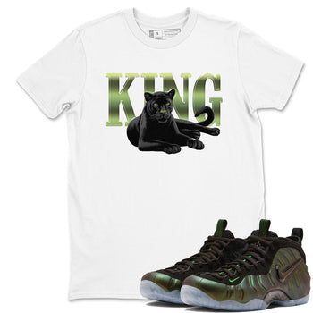 Sneaker match tees – Sneaker Tees To Match Air Foamposite One Pine Green Shoes – King Black Cat Tee White 1