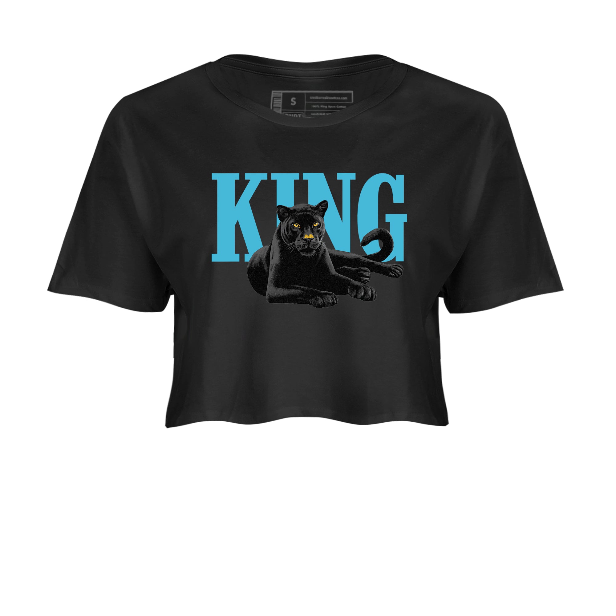 Sneaker match tees – Sneaker Tees To Match Air Jordan 11 Gamma Shoes – King Black Cat Crop T-Shirt Black 2