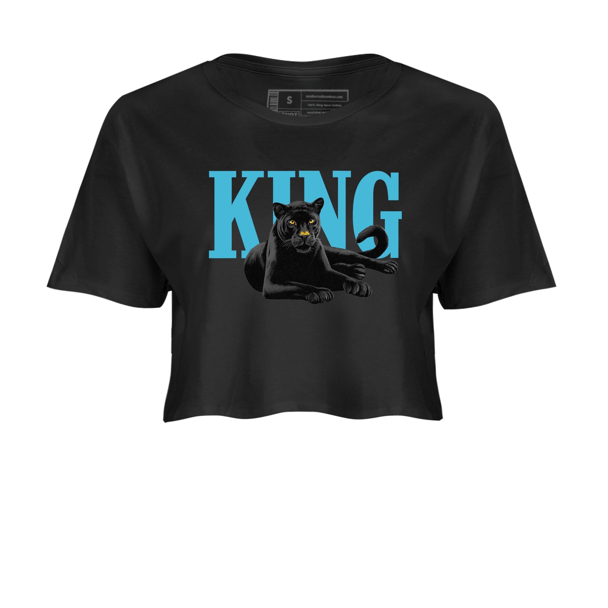 Sneaker match tees – Sneaker Tees To Match Air Jordan 11 Gamma Shoes – King Black Cat Crop T-Shirt Black 2