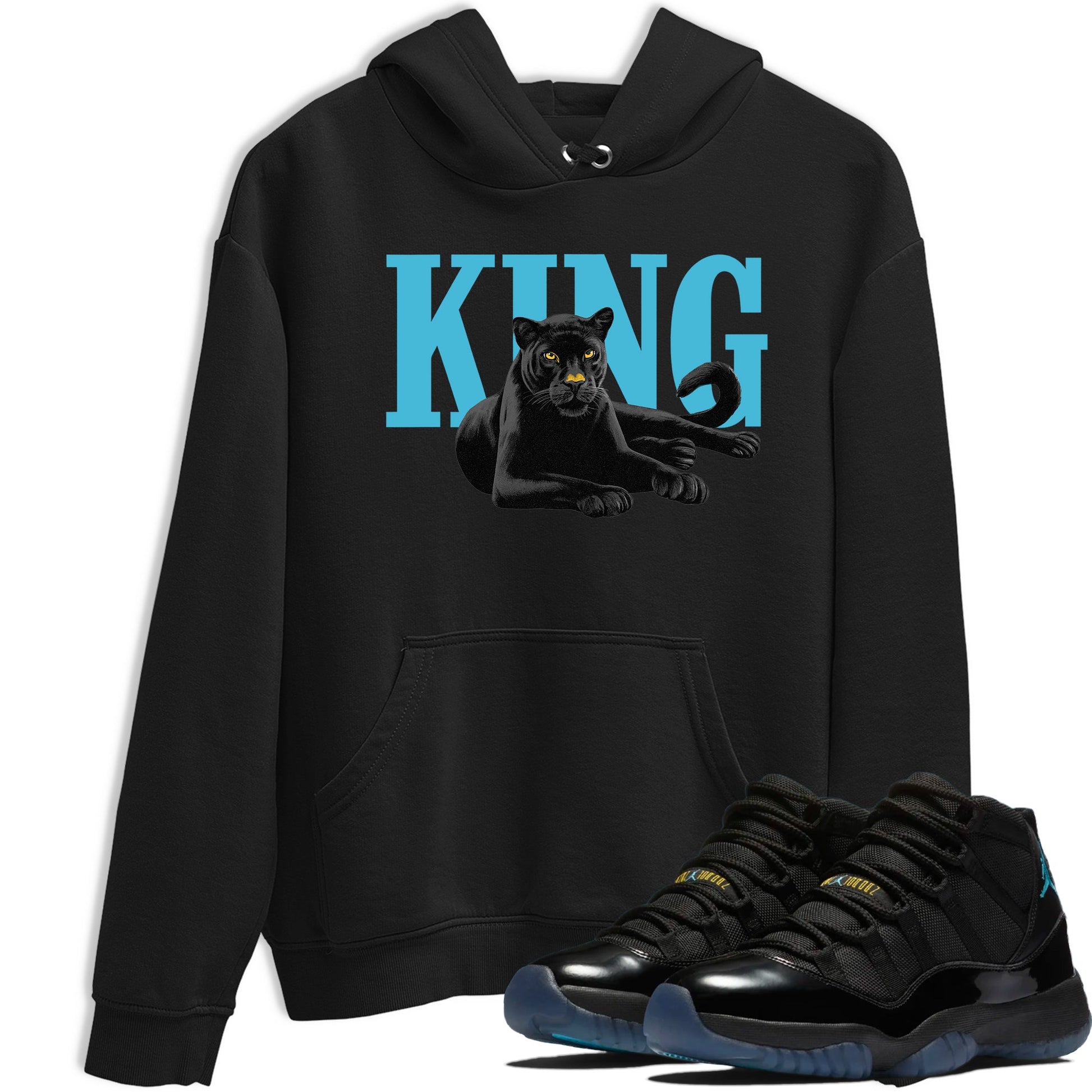 Sneaker match tees – Sneaker Tees To Match Air Jordan 11 Gamma Shoes – King Black Cat Tee Black 1