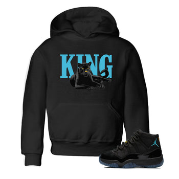Sneaker match tees – Sneaker Tees To Match Air Jordan 11 Gamma Shoes – King Black Cat Kids T-Shirt Black 1
