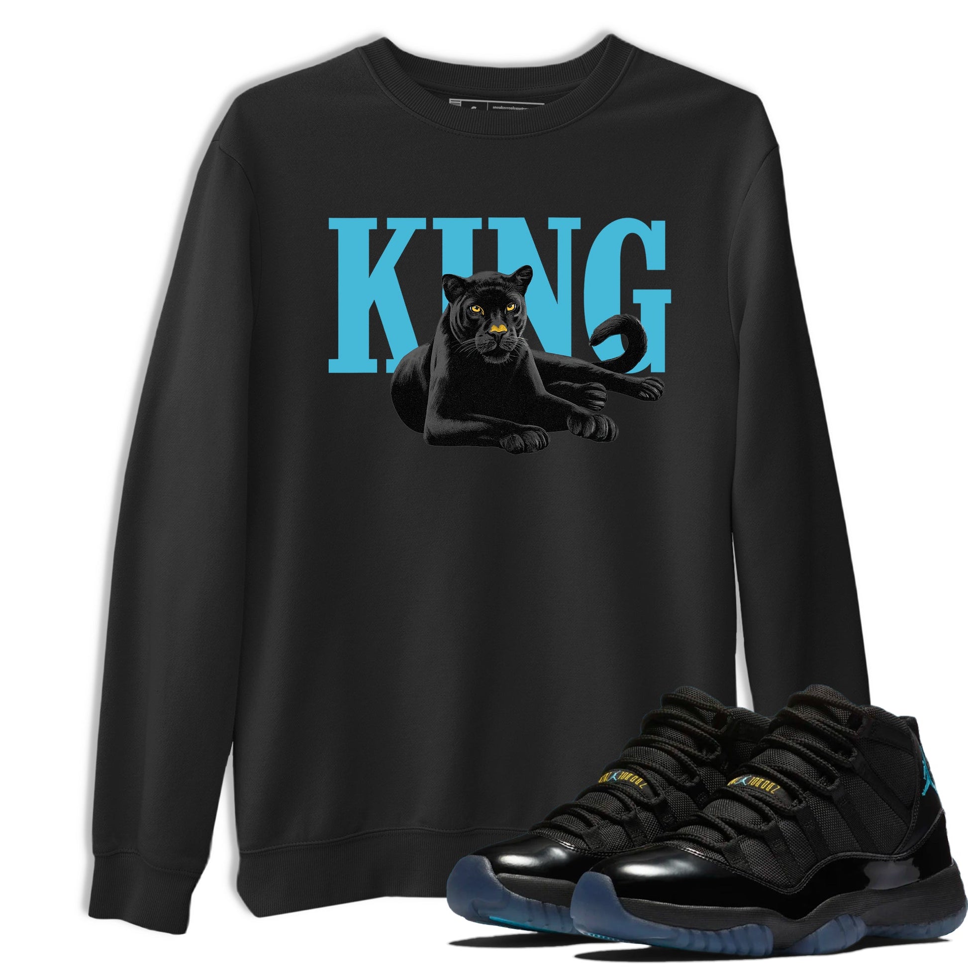 Sneaker match tees – Sneaker Tees To Match Air Jordan 11 Gamma Shoes – King Black Cat Tee Black 1