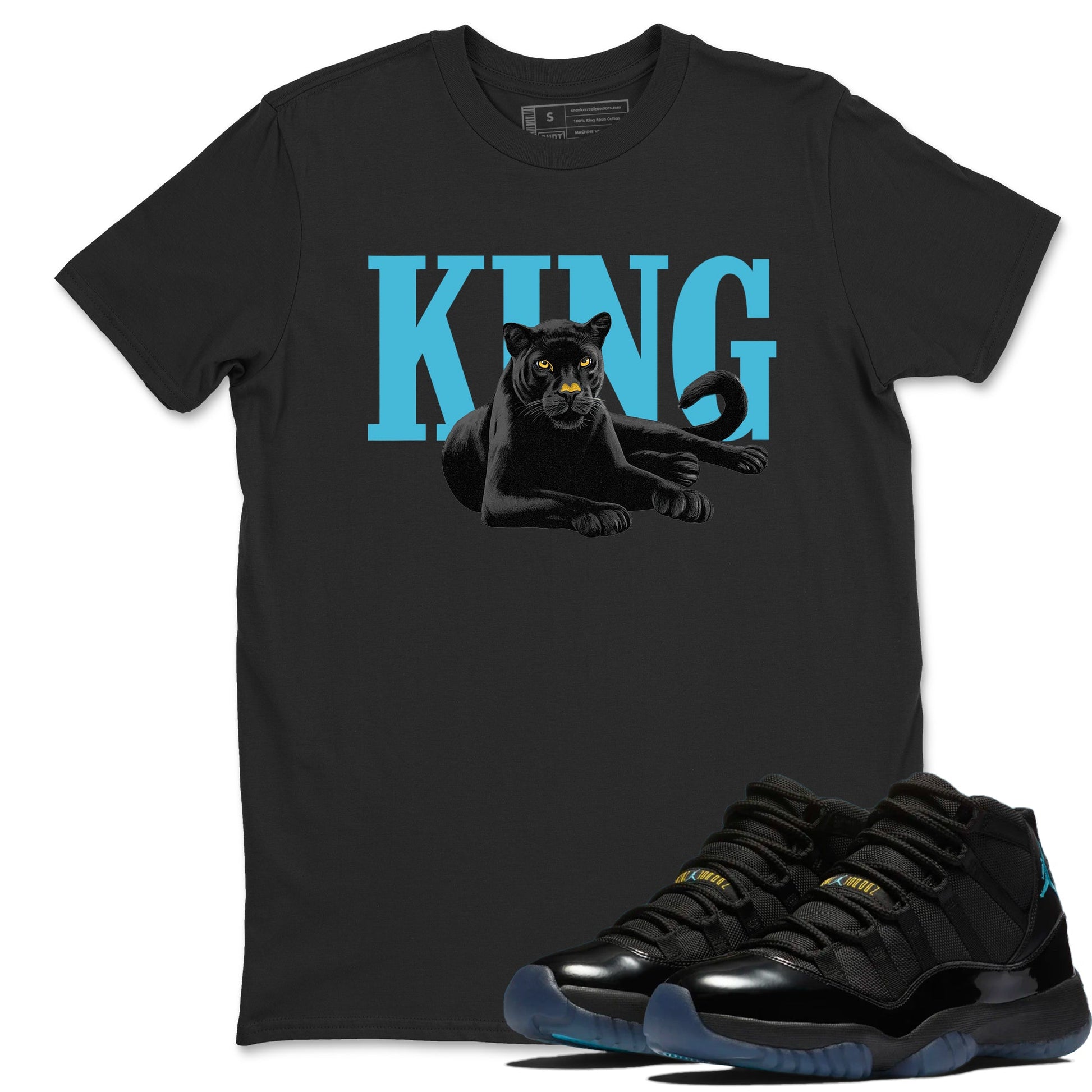 Sneaker match tees – Sneaker Tees To Match Air Jordan 11 Gamma Shoes – King Black Cat Tee Black 1