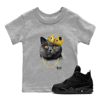 4s Black Cat shirts to match jordans King Black Cat sneaker match tees Air Jordan 4 Black Cat match shoes to clothes SNRT Sneaker Tees Youth Baby Heather Grey 1 tee