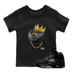 5s Black Cat Shirts To Match Jordans King Black Cat sneaker match tees Air Jordan 5 Black Cat Tee SNRT Sneaker Release Tees Youth Baby Black 1 crew neck shirts