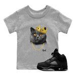 5s Black Cat Shirts To Match Jordans King Black Cat sneaker match tees Air Jordan 5 Black Cat Tee SNRT Sneaker Release Tees Youth Baby Heather Grey 1 crew neck shirts