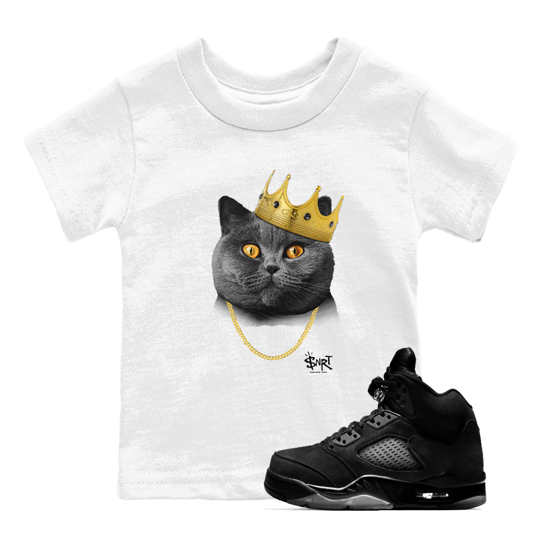 5s Black Cat Shirts To Match Jordans King Black Cat sneaker match tees Air Jordan 5 Black Cat Tee SNRT Sneaker Release Tees Youth Baby White 1 crew neck shirts