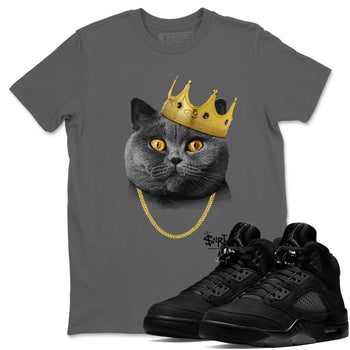 5s Black Cat Shirts To Match Jordans King Black Cat sneaker match tees Air Jordan 5 Black Cat Tee SNRT Sneaker Release Tees unisex cotton Cool Grey 1 crew neck shirts