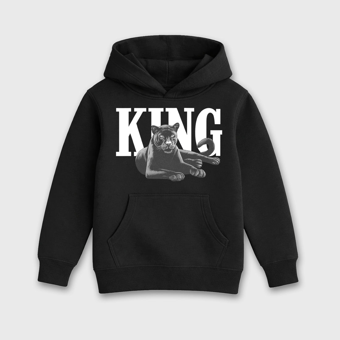 Sneaker outfits graphic tee – Sneaker Tees To Match Air Jordan 5 Wolf Grey Sneakers – King Black Cat Kids T-Shirt Black 2