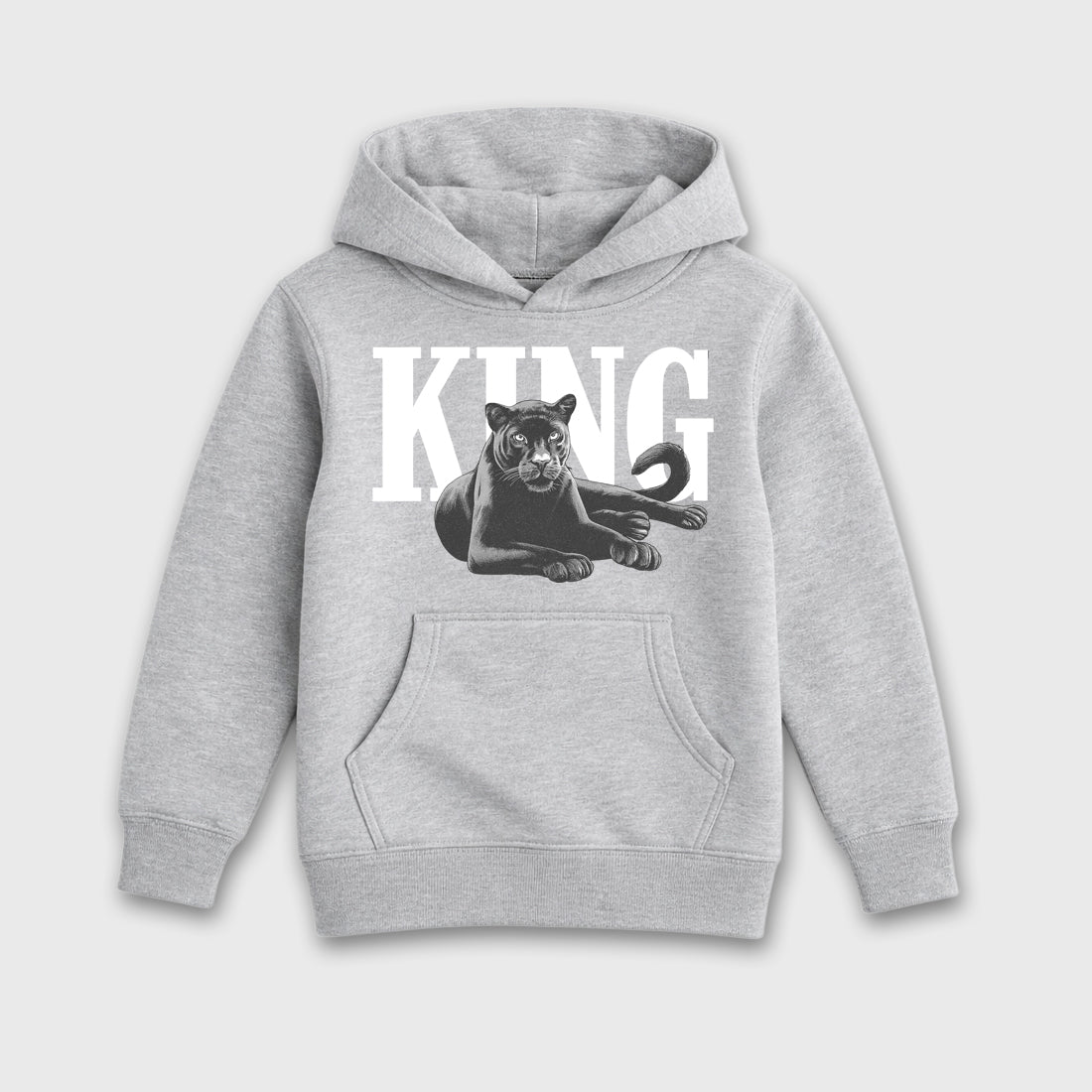 Sneaker outfits graphic tee – Sneaker Tees To Match Air Jordan 5 Wolf Grey Sneakers – King Black Cat Kids T-Shirt Heather Grey 2