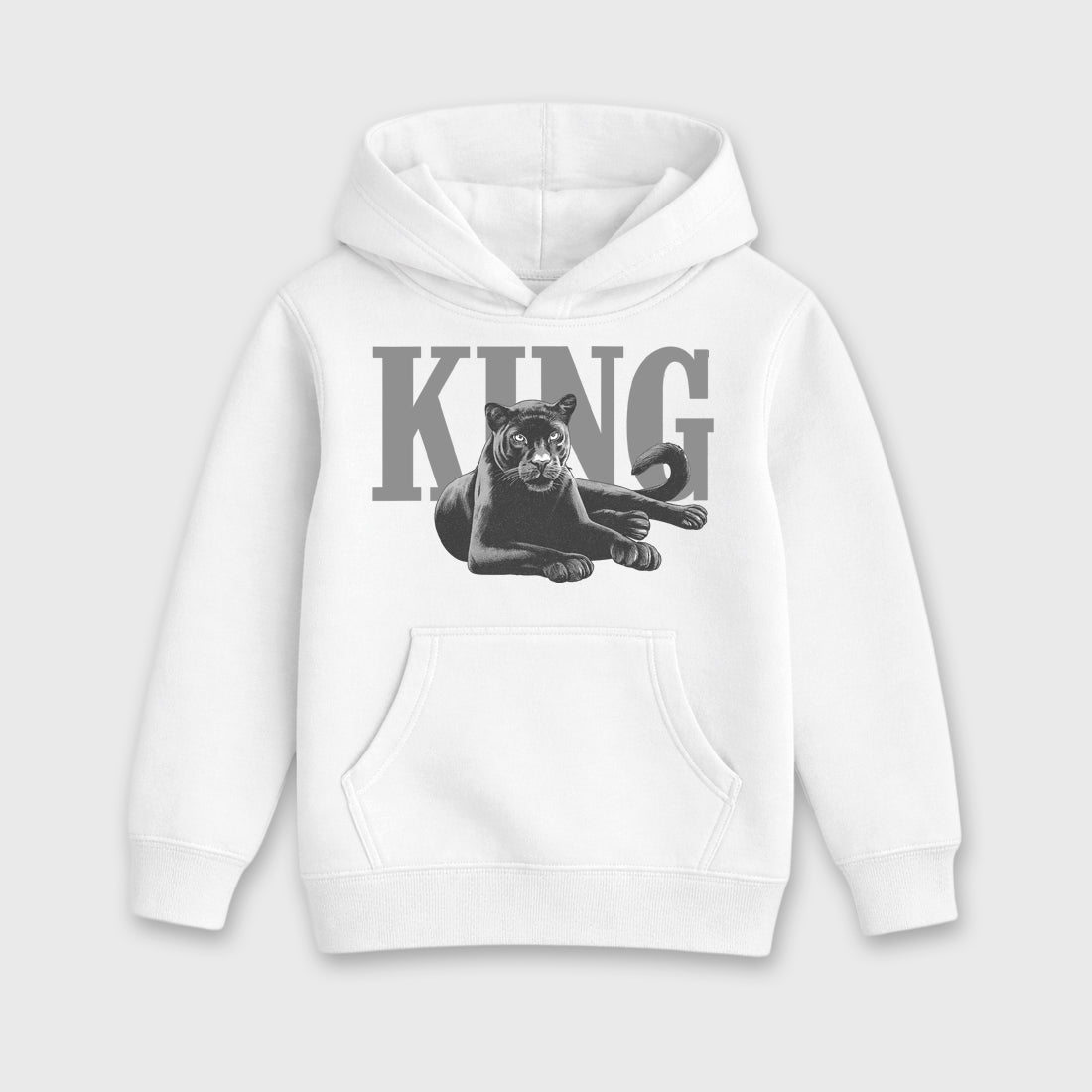 Sneaker outfits graphic tee – Sneaker Tees To Match Air Jordan 5 Wolf Grey Sneakers – King Black Cat Kids T-Shirt White 2
