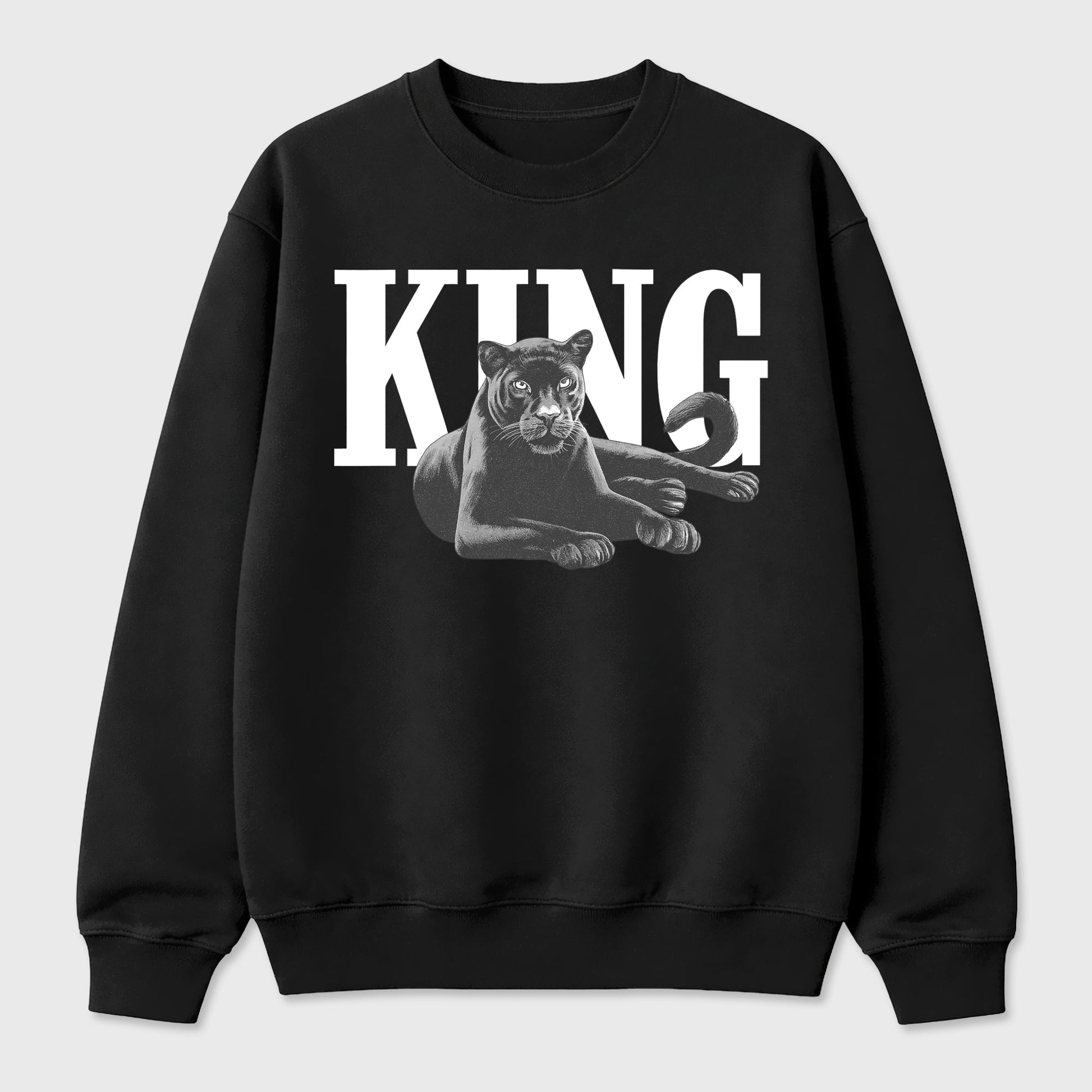 Sneaker outfits graphic tee – Sneaker Tees To Match Air Jordan 5 Wolf Grey Sneakers – King Black Cat Tee Black 2