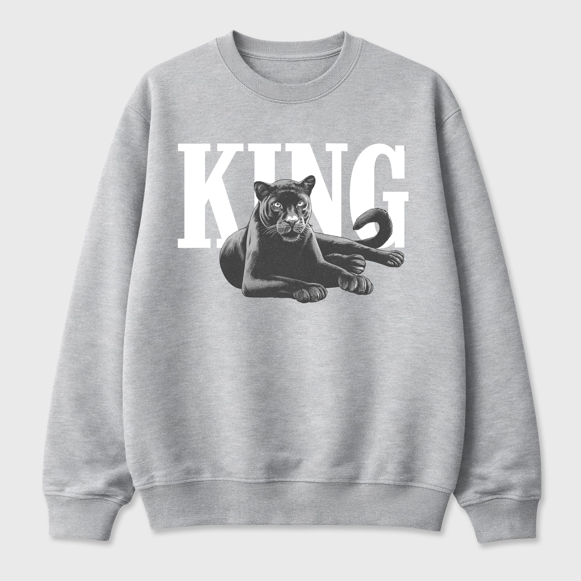 Sneaker outfits graphic tee – Sneaker Tees To Match Air Jordan 5 Wolf Grey Sneakers – King Black Cat Tee Heather Grey 2