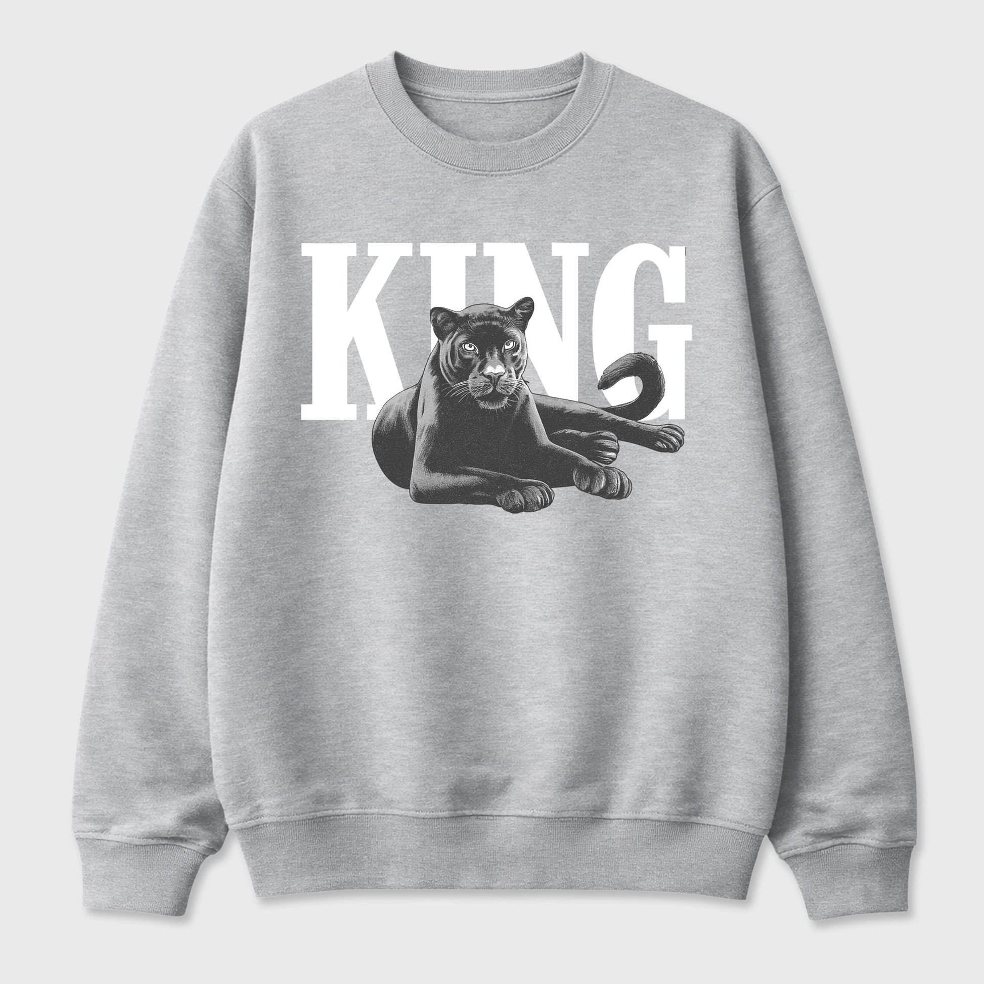 Sneaker outfits graphic tee – Sneaker Tees To Match Air Jordan 5 Wolf Grey Sneakers – King Black Cat Tee Heather Grey 2