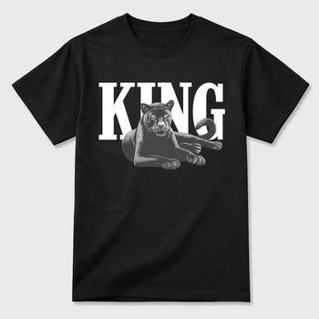 Sneaker outfits graphic tee – Sneaker Tees To Match Air Jordan 5 Wolf Grey Sneakers – King Black Cat Tee Black 2