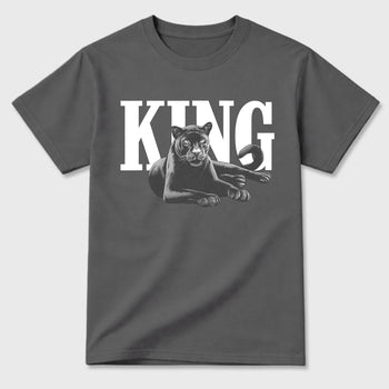 Sneaker outfits graphic tee – Sneaker Tees To Match Air Jordan 5 Wolf Grey Sneakers – King Black Cat Tee Cool Grey 2