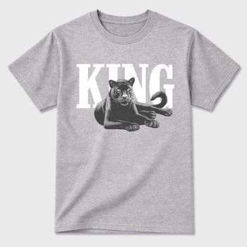 Sneaker outfits graphic tee – Sneaker Tees To Match Air Jordan 5 Wolf Grey Sneakers – King Black Cat Tee Heather Grey 2