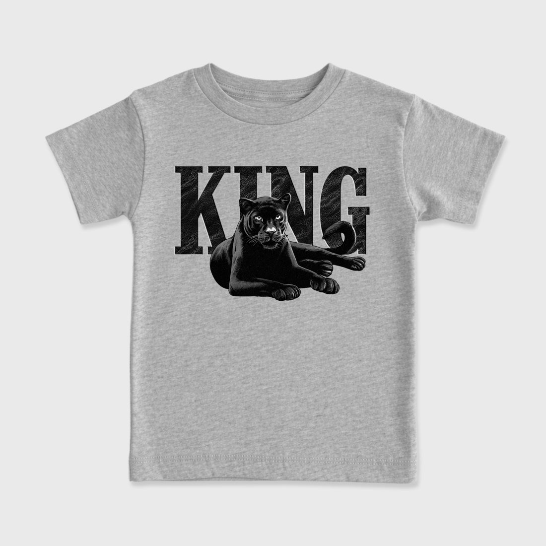 Sneaker match tees – Sneaker Tees To Match Air Jordan 6 Cap and Gown Shoes – King Black Cat Kids T-Shirt Heather Grey 2
