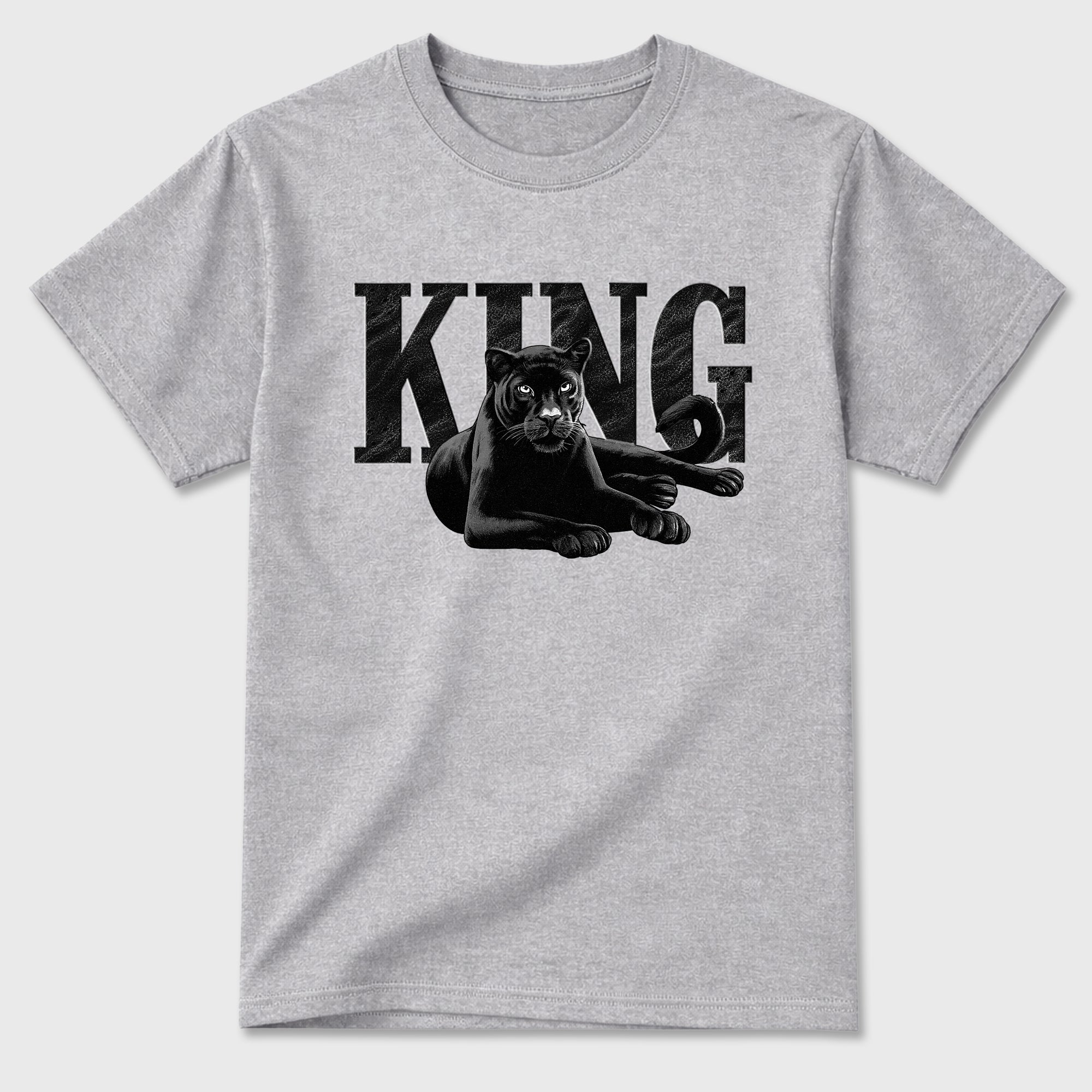 Sneaker match tees – Sneaker Tees To Match Air Jordan 6 Cap and Gown Shoes – King Black Cat Tee Heather Grey 2