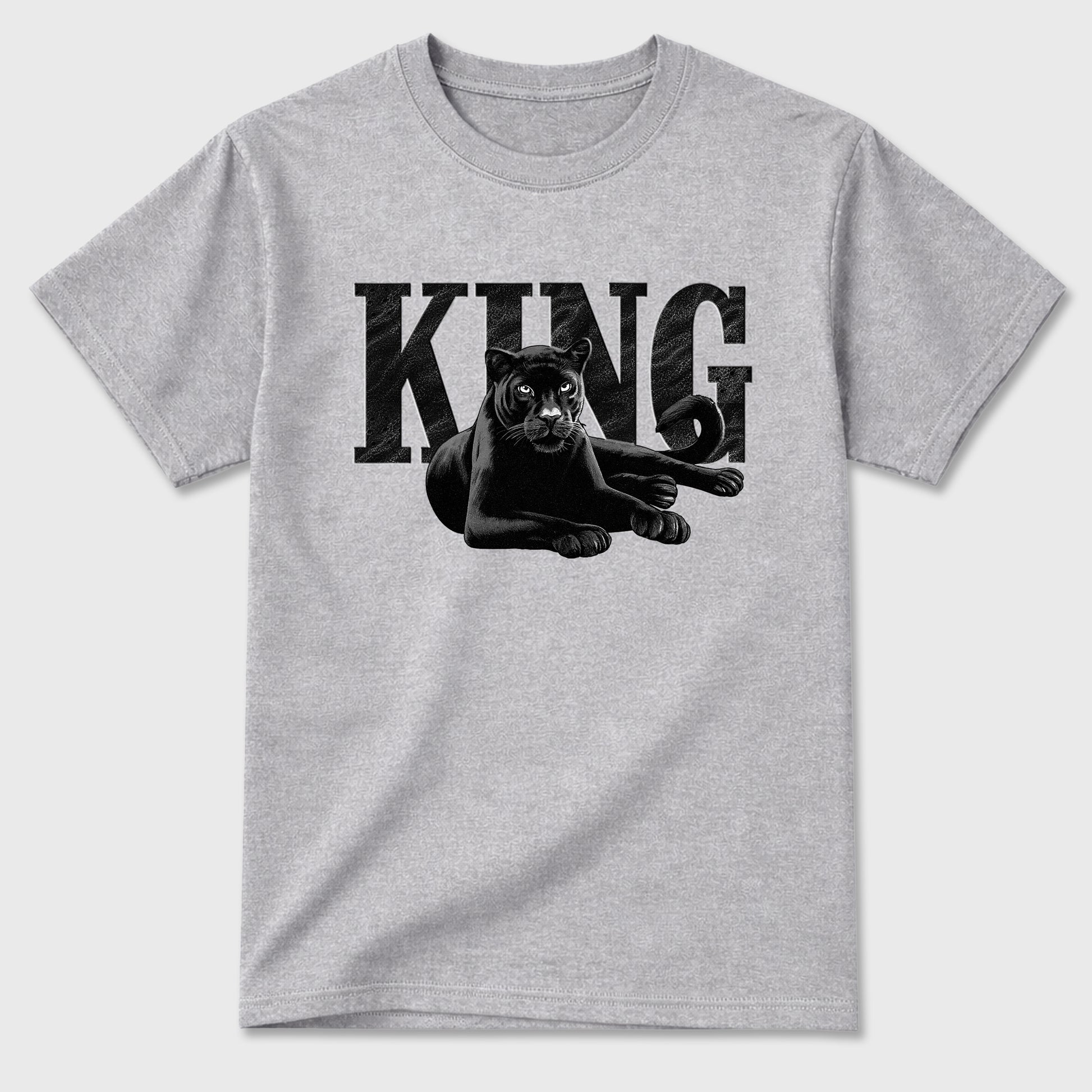 Sneaker match tees – Sneaker Tees To Match Air Jordan 6 Cap and Gown Shoes – King Black Cat Tee Heather Grey 2