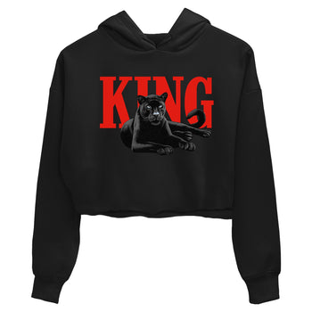 Perfect Valentine's Day Gifts graphic tee  – Sneaker Tees To Match Air Jordan 6 Reverse Infrared – King Black Cat Crop T-Shirt Black 2