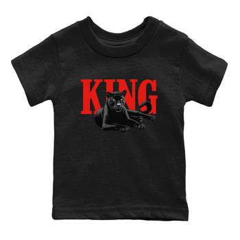 Perfect Valentine's Day Gifts graphic tee  – Sneaker Tees To Match Air Jordan 6 Reverse Infrared – King Black Cat Kids Graphic T-Shirt Black 2