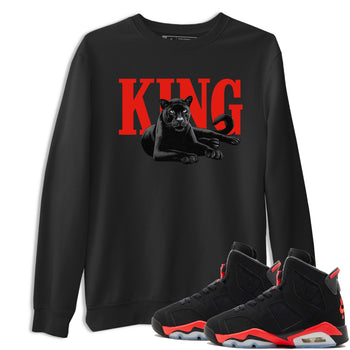 Perfect Valentine's Day Gifts graphic tee  – Sneaker Tees To Match Air Jordan 6 Reverse Infrared – King Black Cat Tee Black 1