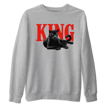 Perfect Valentine's Day Gifts graphic tee  – Sneaker Tees To Match Air Jordan 6 Reverse Infrared – King Black Cat Tee Heather Grey 2