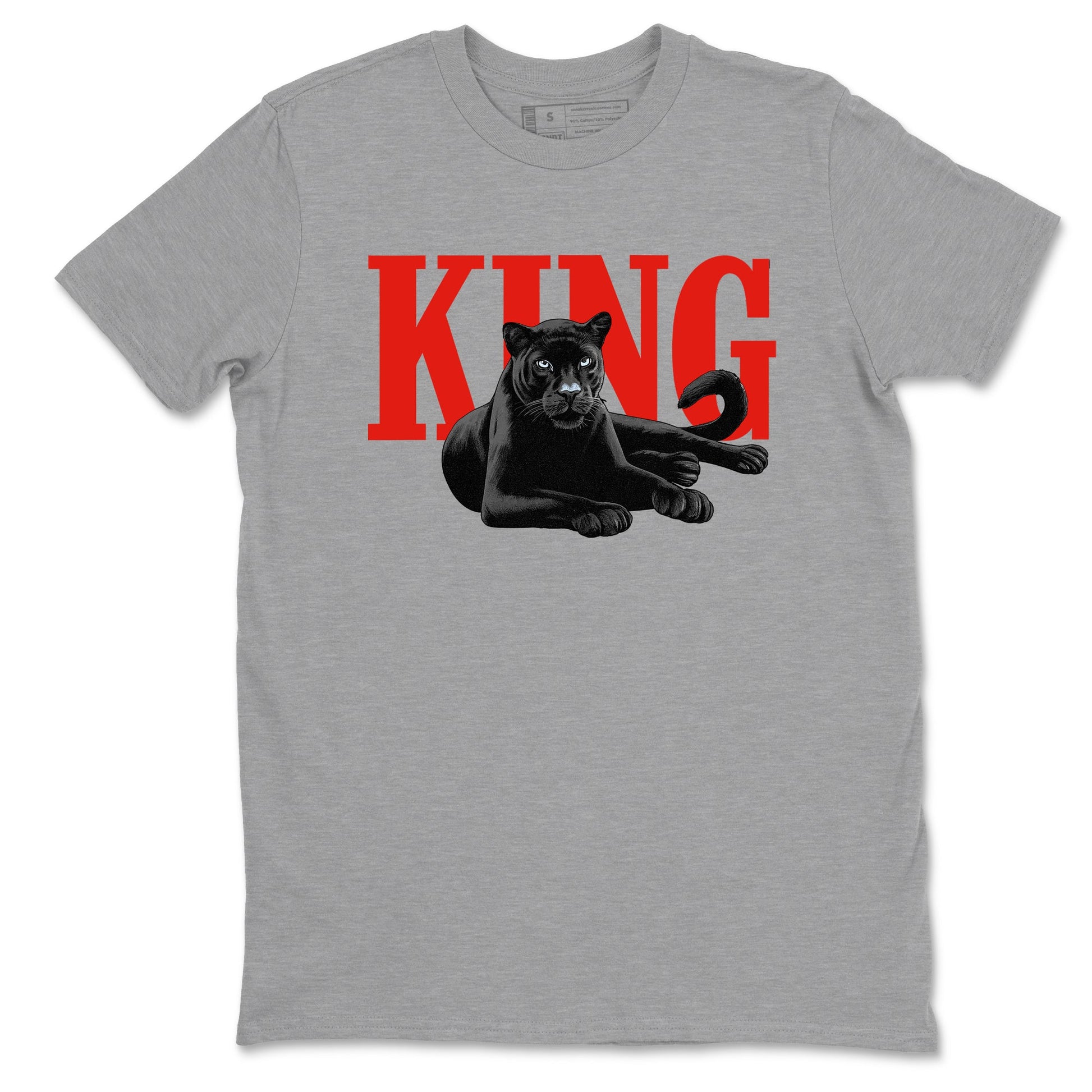 Perfect Valentine's Day Gifts graphic tee  – Sneaker Tees To Match Air Jordan 6 Reverse Infrared – King Black Cat Tee Heather Grey 2
