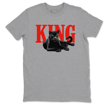 Perfect Valentine's Day Gifts graphic tee  – Sneaker Tees To Match Air Jordan 6 Reverse Infrared – King Black Cat Tee Heather Grey 2