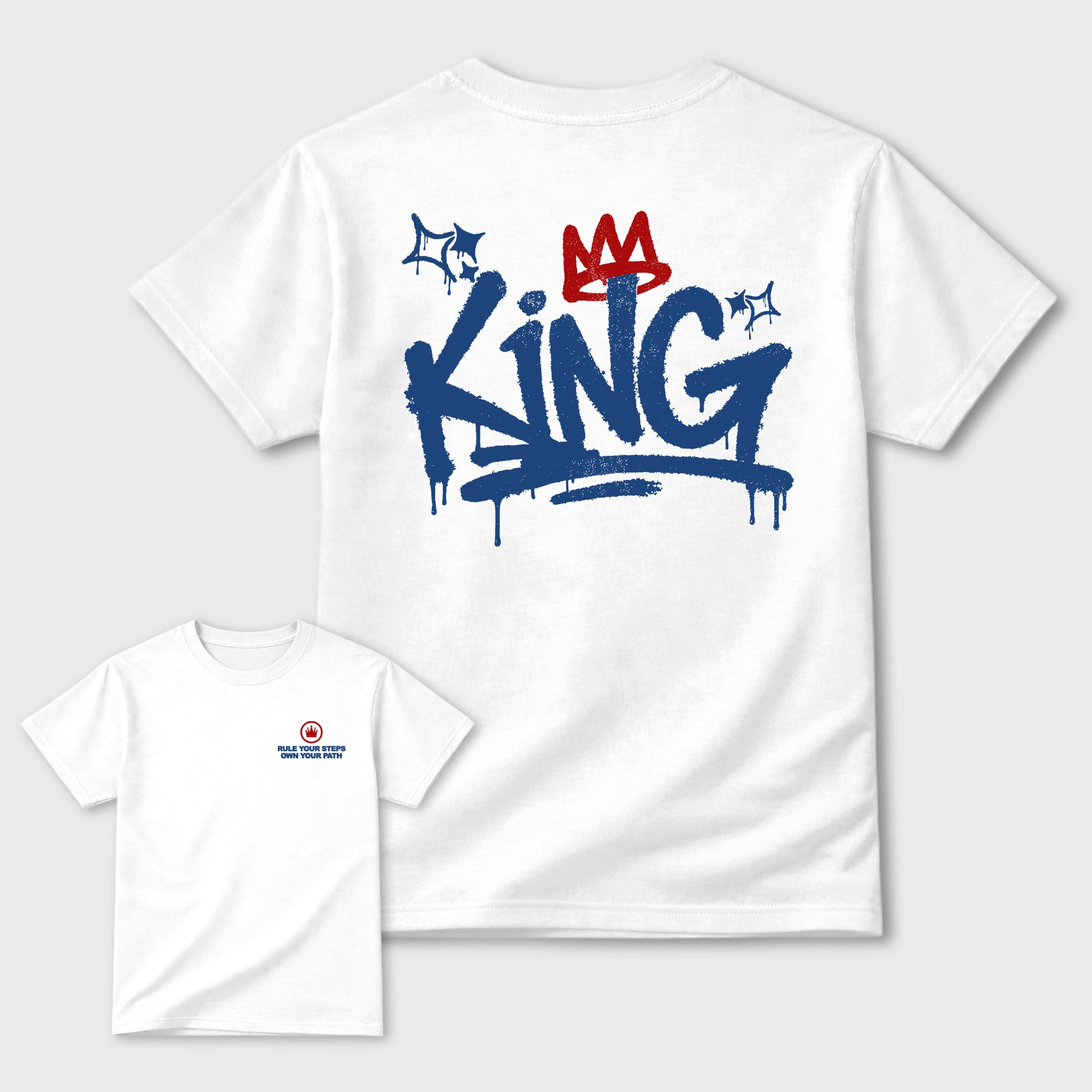 King Graffiti Graphic T-Shirt featuring original streetwear artwork designed to match the . White Graphic T-Shirt.