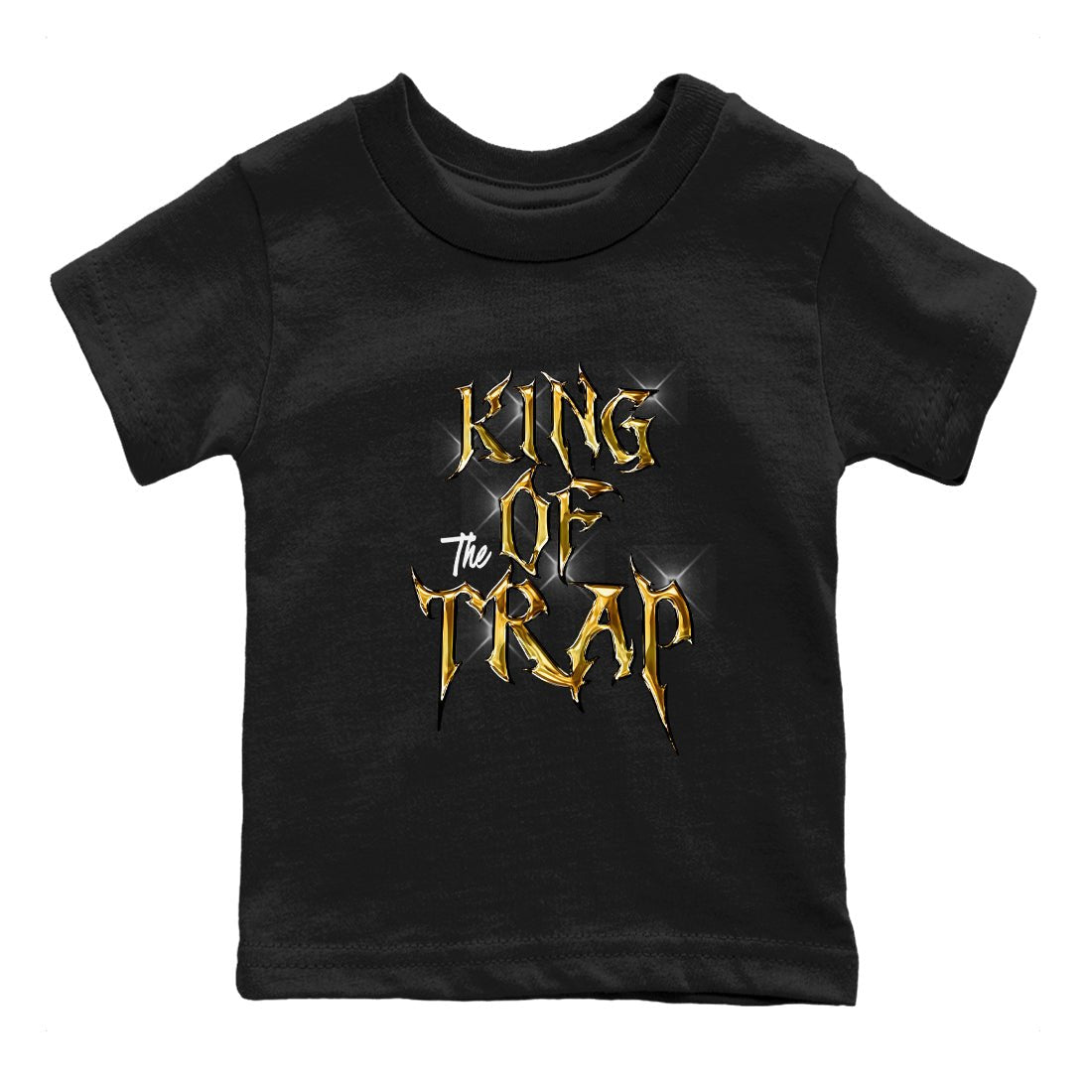 Air Jordan 1 High OG Black Metallic Gold shirts to match jordans King Of The Trap sneaker match tees Jordan 1 Black Metallic Gold SNRT Sneaker Tees streetwear brand Baby and Youth Black 2 cotton tee
