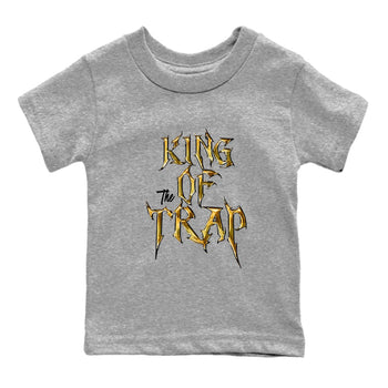 Air Jordan 1 High OG Black Metallic Gold shirts to match jordans King Of The Trap sneaker match tees Jordan 1 Black Metallic Gold SNRT Sneaker Tees streetwear brand Baby and Youth Heather Grey 2 cotton tee