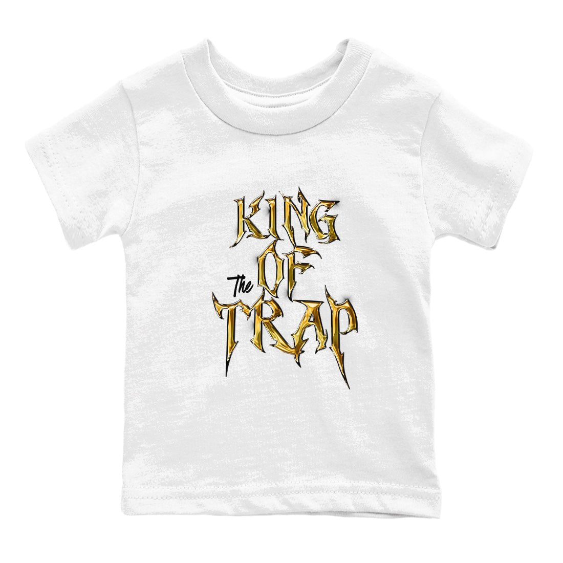 Air Jordan 1 High OG Black Metallic Gold shirts to match jordans King Of The Trap sneaker match tees Jordan 1 Black Metallic Gold SNRT Sneaker Tees streetwear brand Baby and Youth White 2 cotton tee