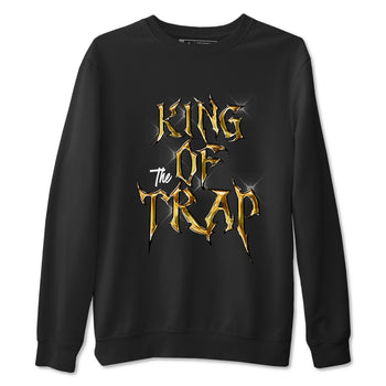 Air Jordan 1 High OG Black Metallic Gold shirts to match jordans King Of The Trap sneaker match tees Jordan 1 Black Metallic Gold SNRT Sneaker Tees streetwear brand Black 2 unisex cotton tee