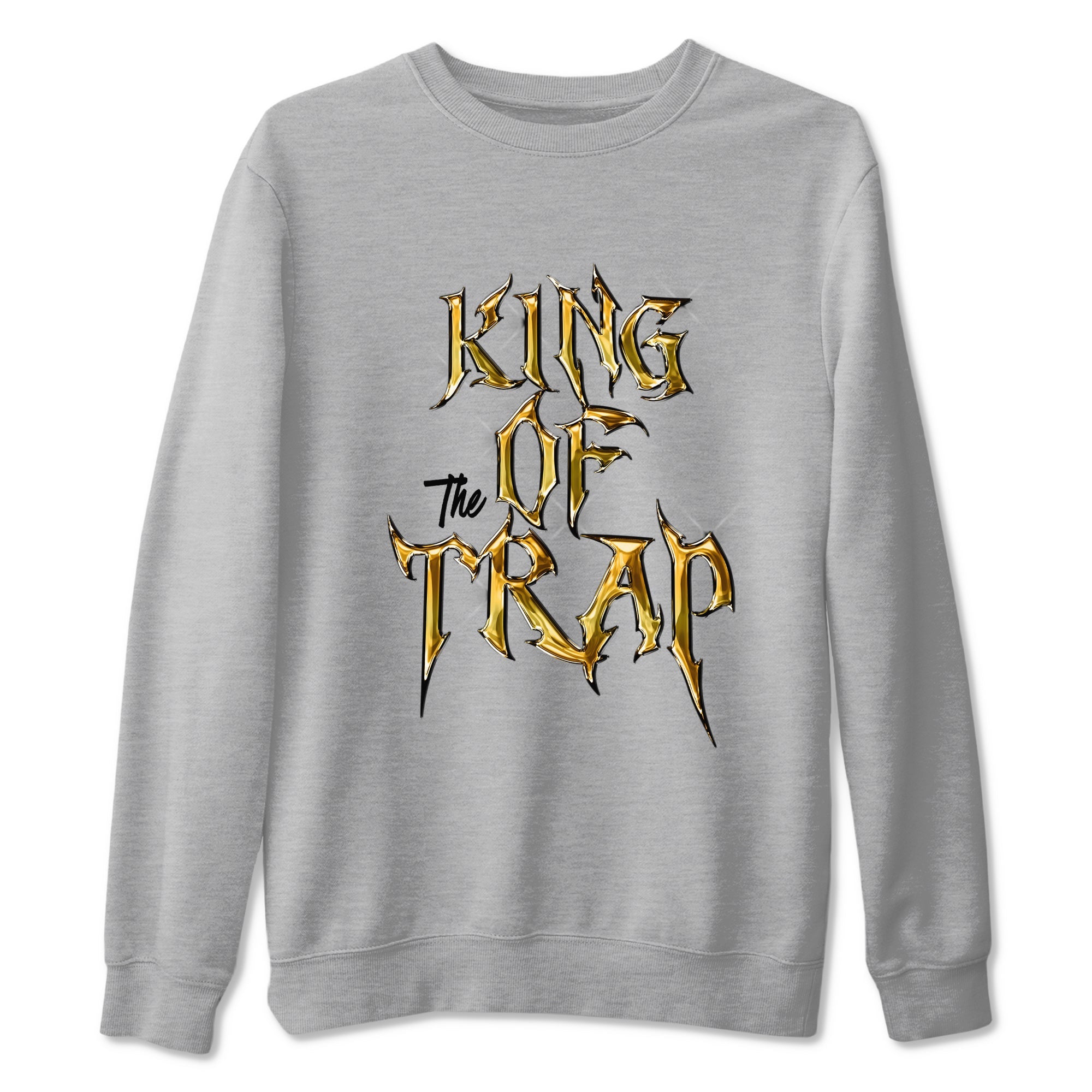 Air Jordan 1 High OG Black Metallic Gold shirts to match jordans King Of The Trap sneaker match tees Jordan 1 Black Metallic Gold SNRT Sneaker Tees streetwear brand Heather Grey 2 unisex cotton tee