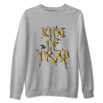 Air Jordan 1 High OG Black Metallic Gold shirts to match jordans King Of The Trap sneaker match tees Jordan 1 Black Metallic Gold SNRT Sneaker Tees streetwear brand Heather Grey 2 unisex cotton tee