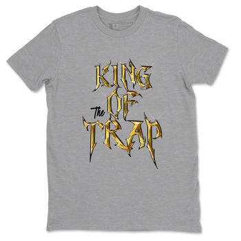 Air Jordan 1 High OG Black Metallic Gold shirts to match jordans King Of The Trap sneaker match tees Jordan 1 Black Metallic Gold SNRT Sneaker Tees streetwear brand Heather Grey 2 unisex cotton tee