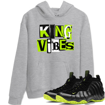 Foams One Black Volt best t shirts to wear with jordans King Vibes sneaker match tees Air Foamposite One Black Volt match shoes to clothes SNRT Sneaker Tees unisex cotton Heather Grey 1 shirts