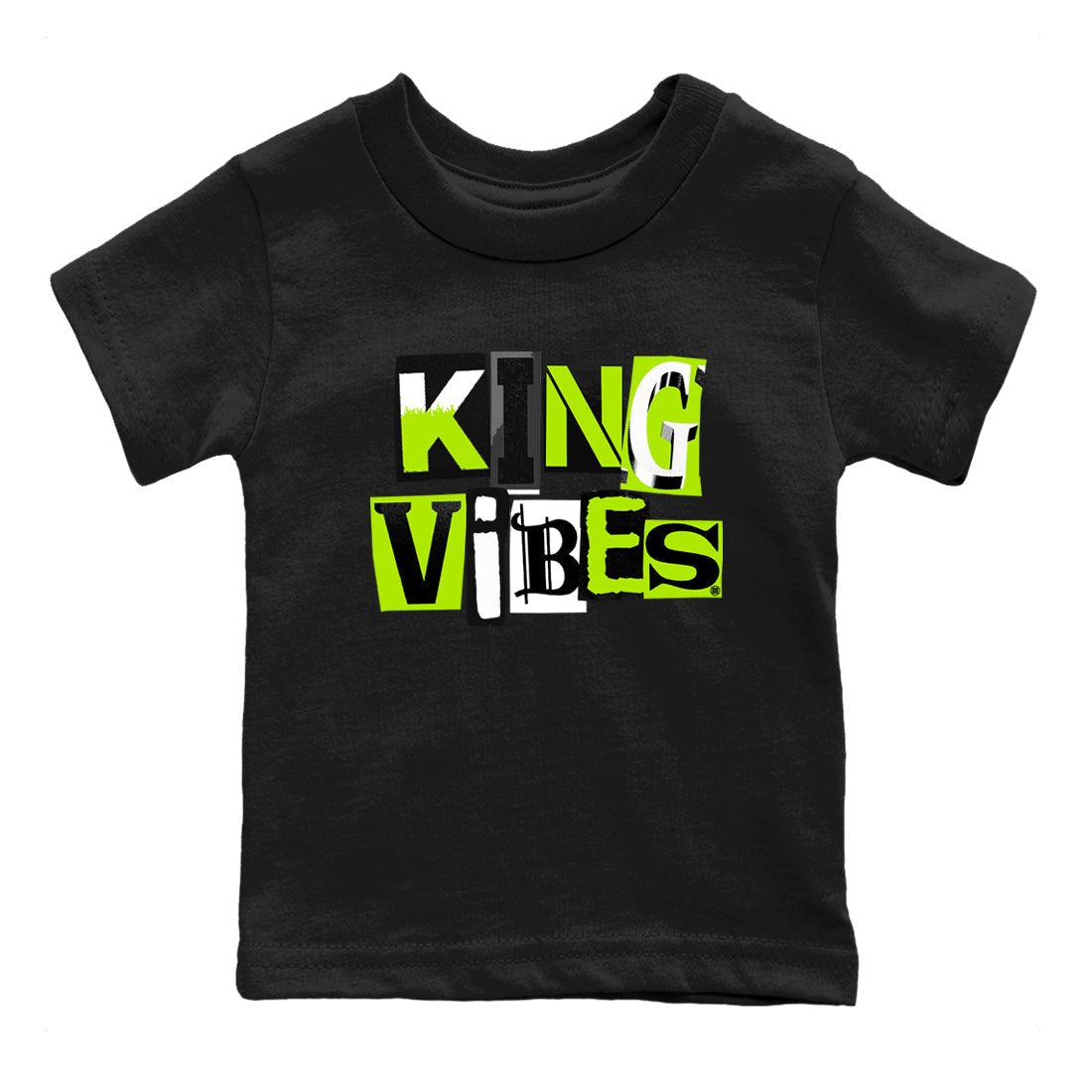 Foams One Black Volt best t shirts to wear with jordans King Vibes sneaker match tees Air Foamposite One Black Volt match shoes to clothes SNRT Sneaker Tees Youth Baby Black 2 tee
