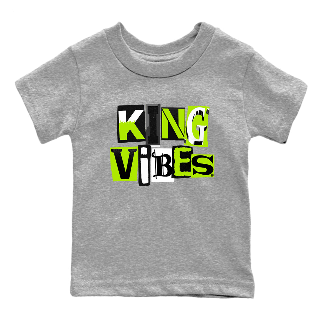 Foams One Black Volt best t shirts to wear with jordans King Vibes sneaker match tees Air Foamposite One Black Volt match shoes to clothes SNRT Sneaker Tees Youth Baby Heather Grey 2 tee