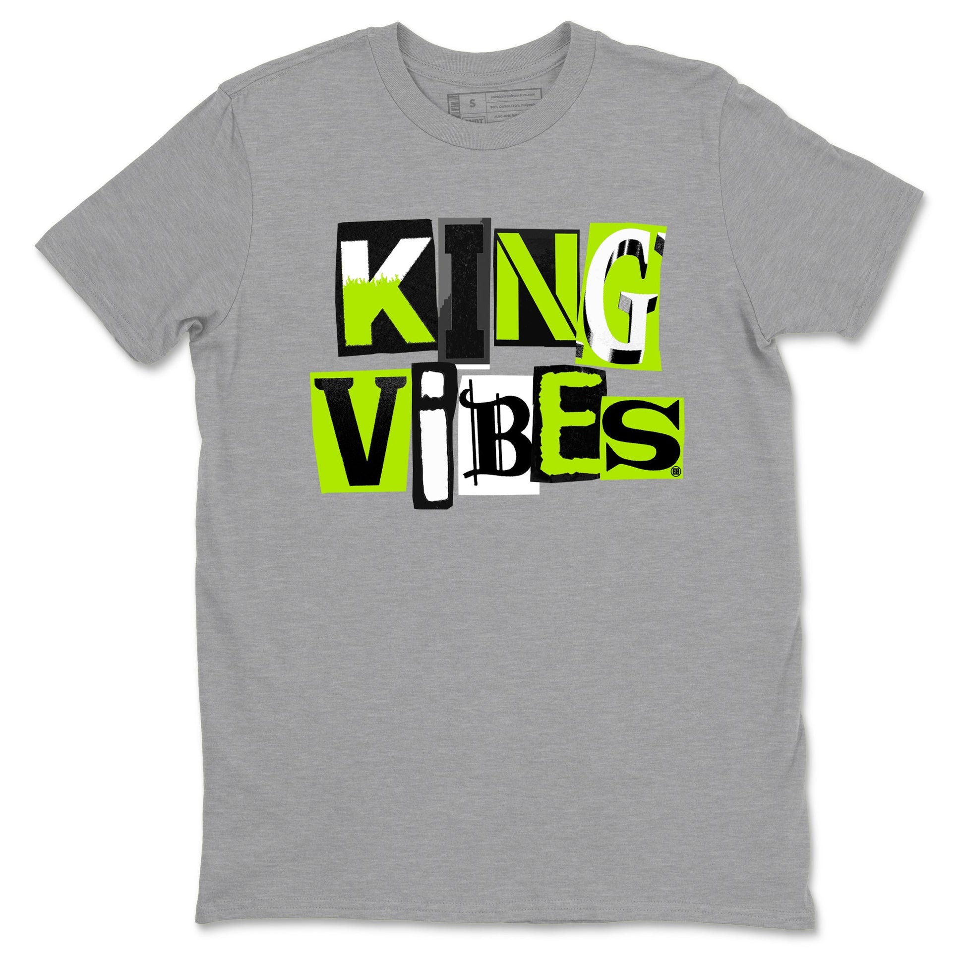 Foams One Black Volt best t shirts to wear with jordans King Vibes sneaker match tees Air Foamposite One Black Volt match shoes to clothes SNRT Sneaker Tees unisex cotton Heather Grey 2 shirts